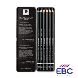 STAEDTLER Mars Lumograph Artists Pencils Black - Pack of 6